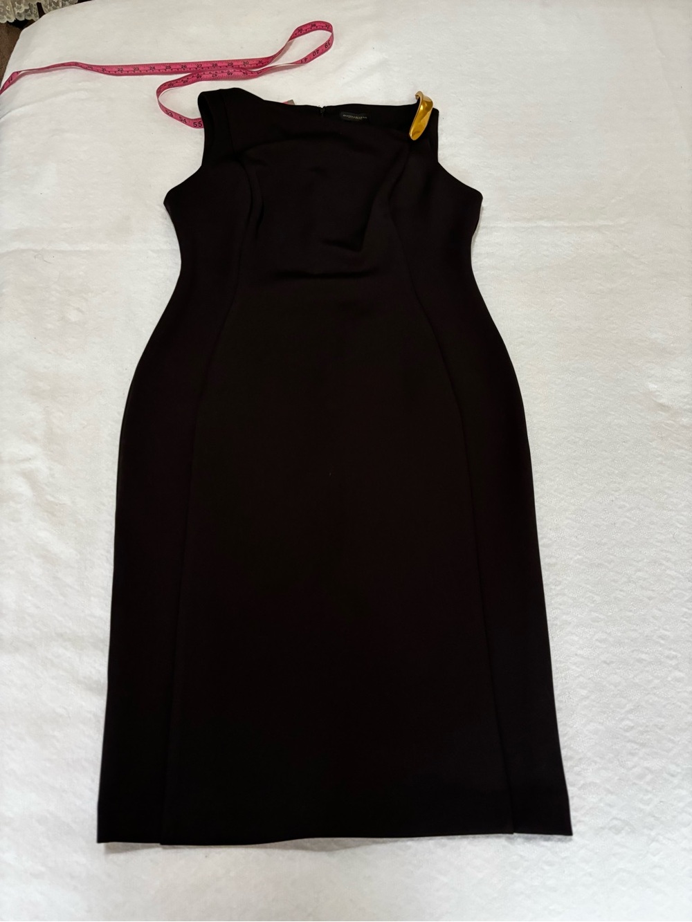 Donna Karan Black Sleeveless Midi Sheath Dress